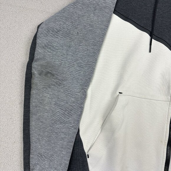 Nike Tech Fleece Full-Zip 2 Tone Grey Ivory Hoodie Jacket Men’s Size XL 885904 - Picture 6 of 11